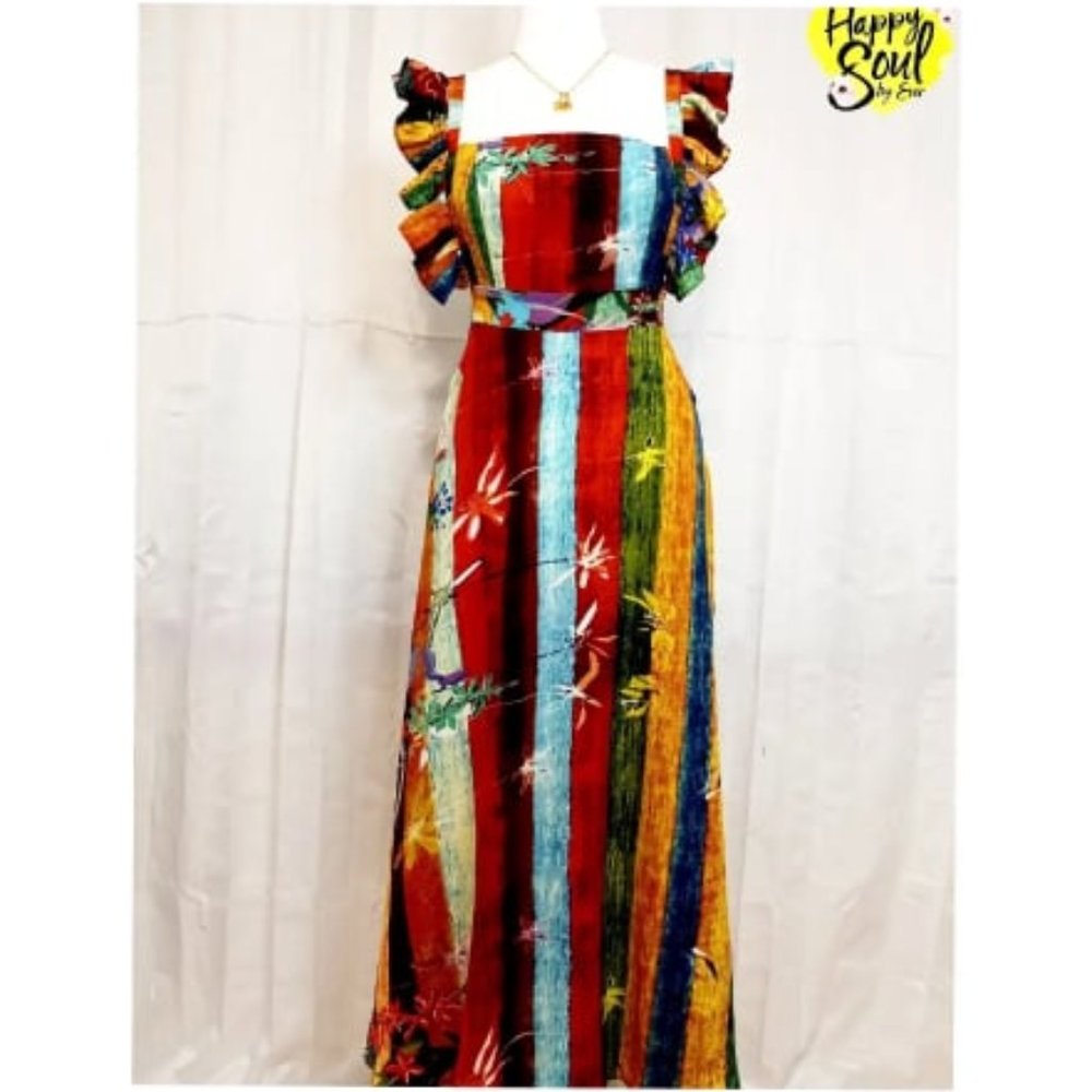 Colorful boho style long maxi dress